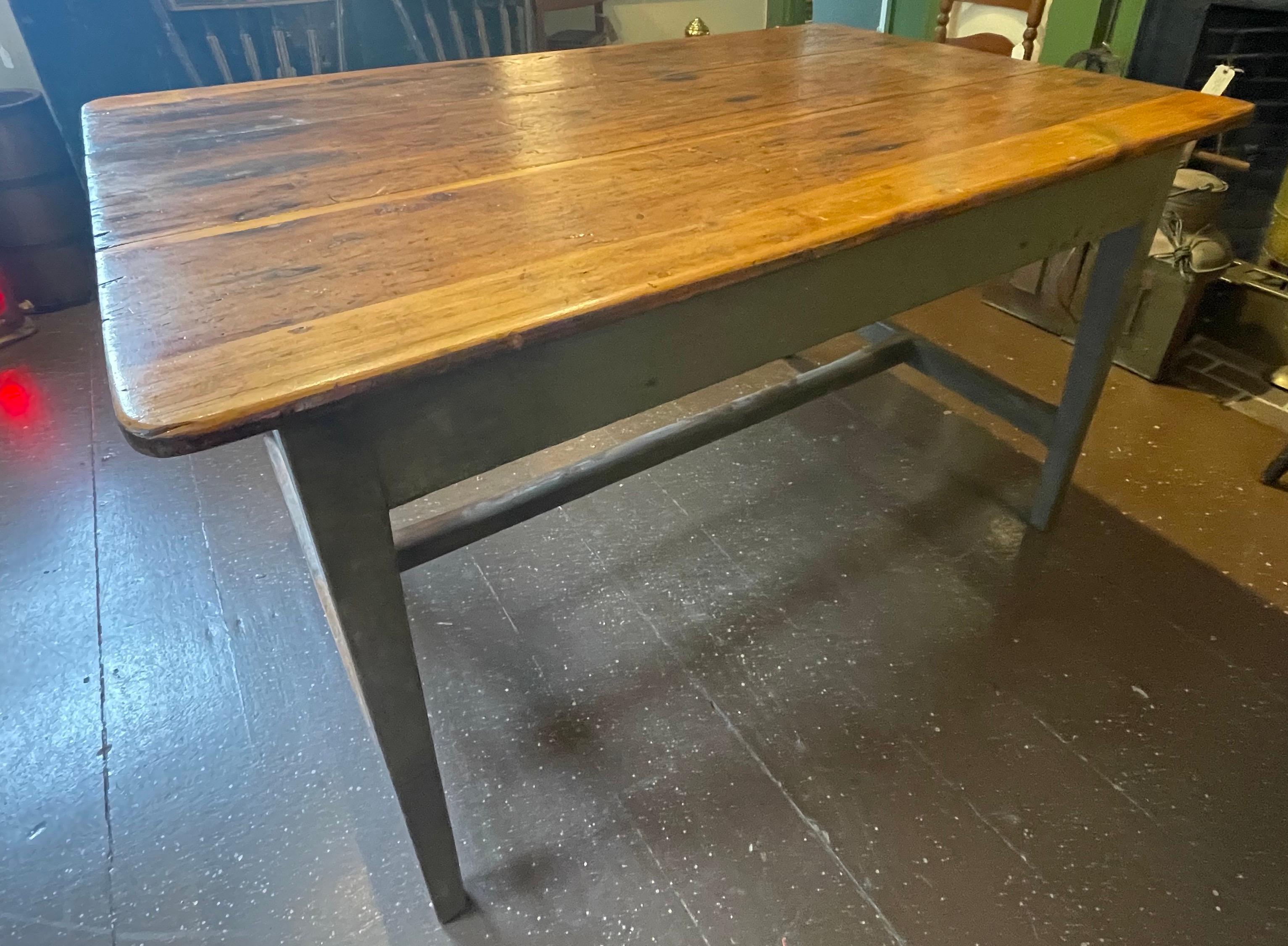 19th Century Pine Table with Painted Base 3