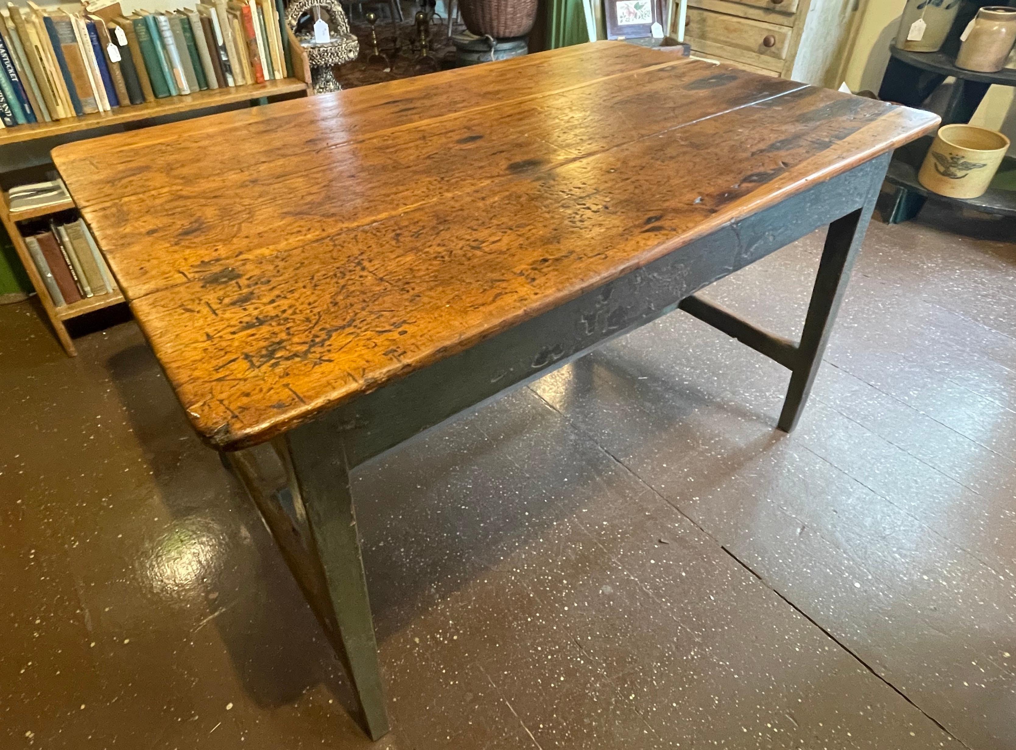 19th Century Pine Table with Painted Base 4