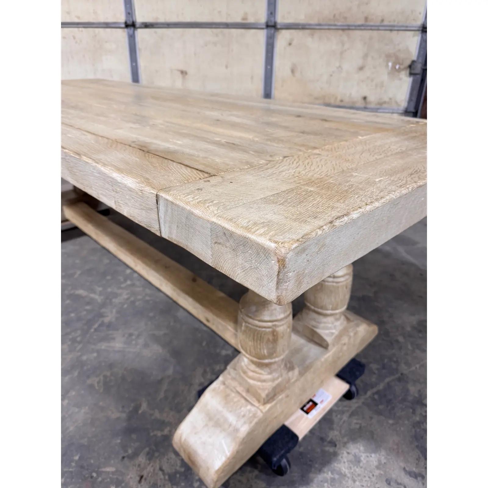 Table à tréteaux en pin du 19e siècle en vente 2