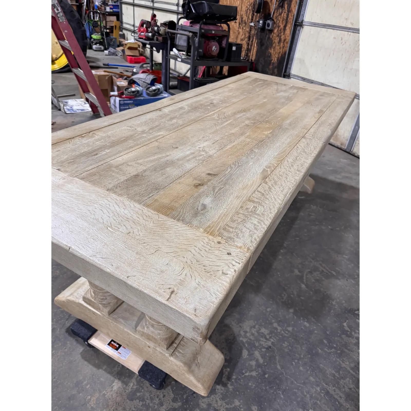 Table à tréteaux en pin du 19e siècle en vente 3