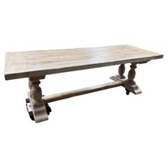 Table à tréteaux en pin du 19e siècle