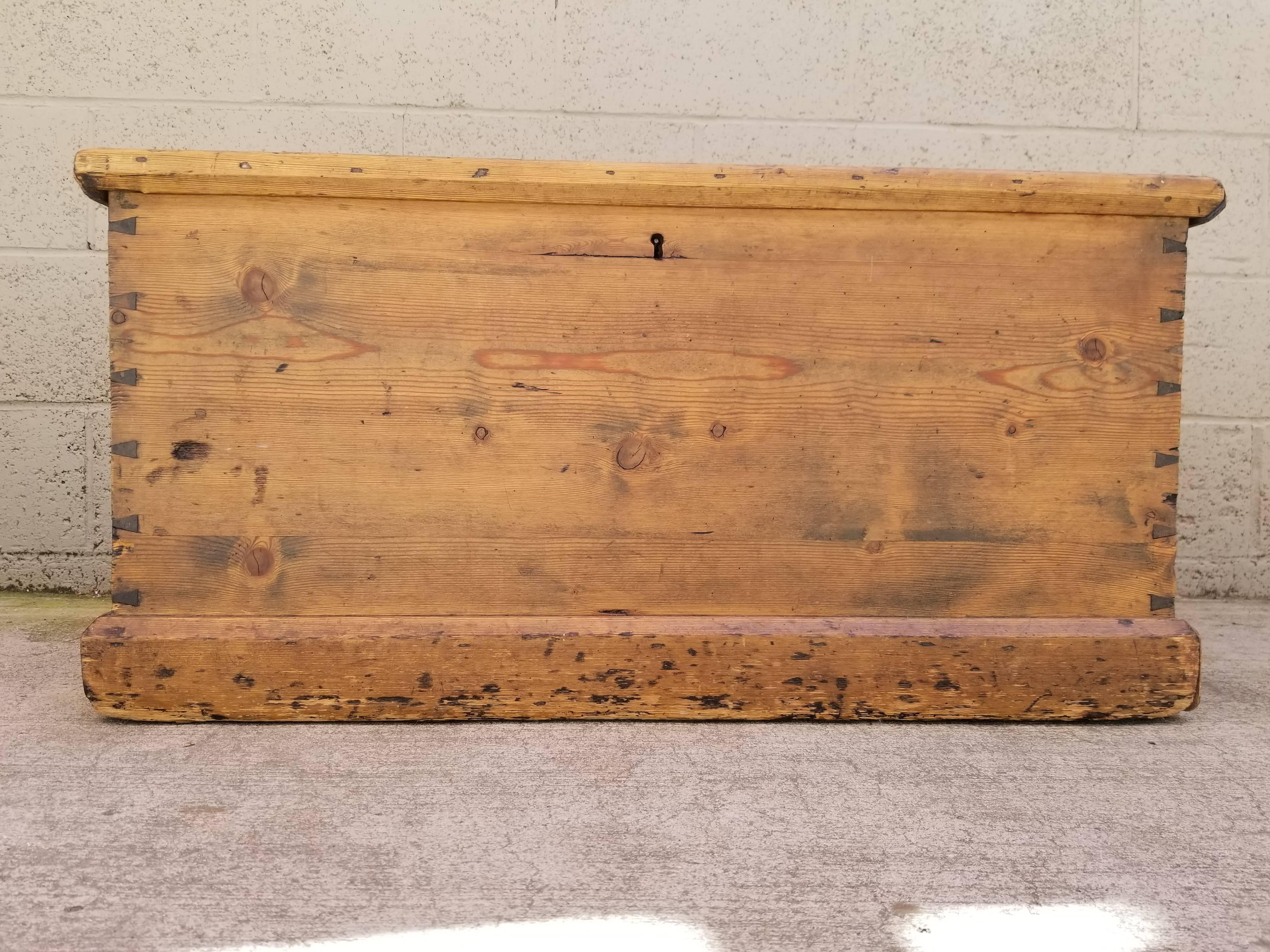 19th Century Pine Trunk For Sale 5