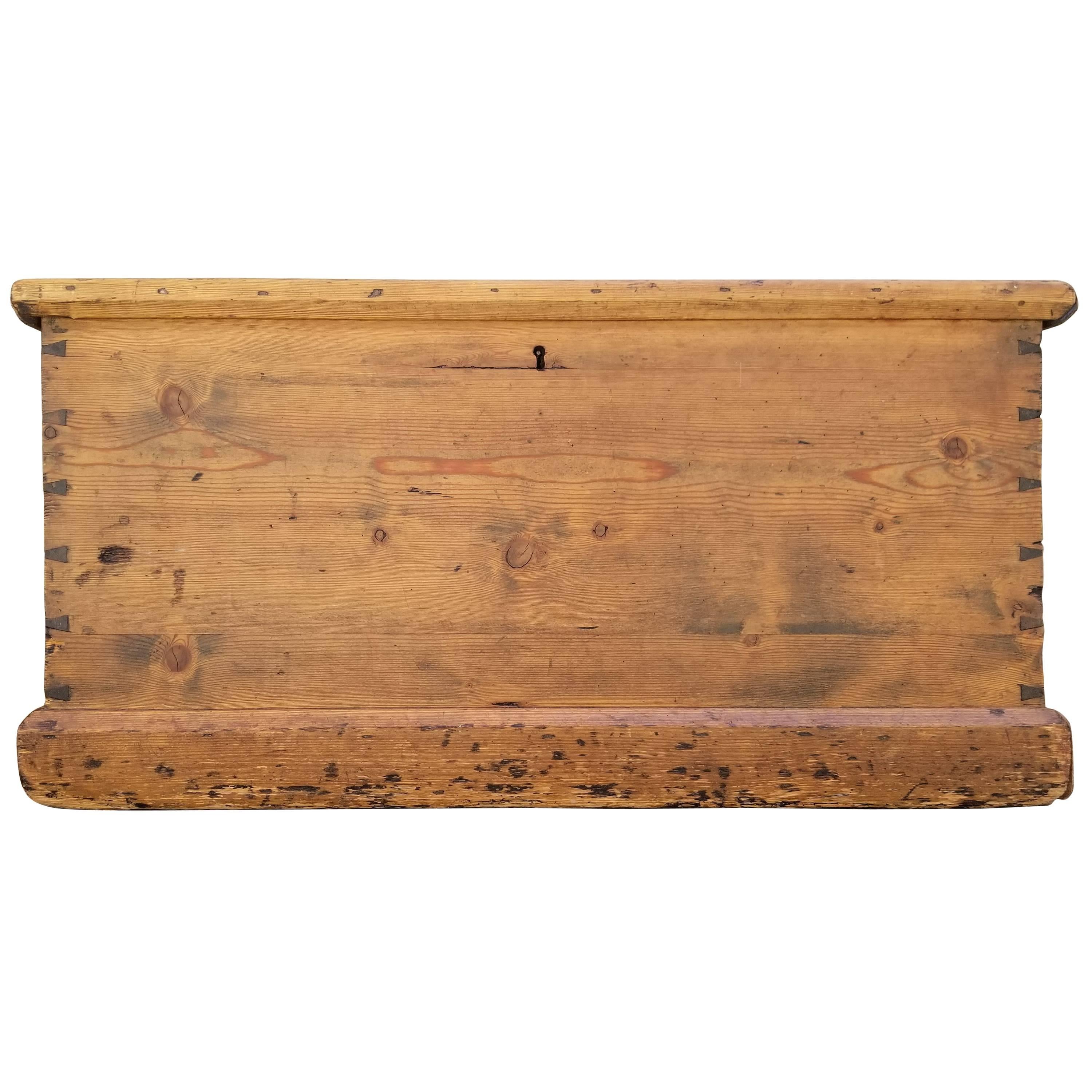 19th Century Pine Trunk For Sale