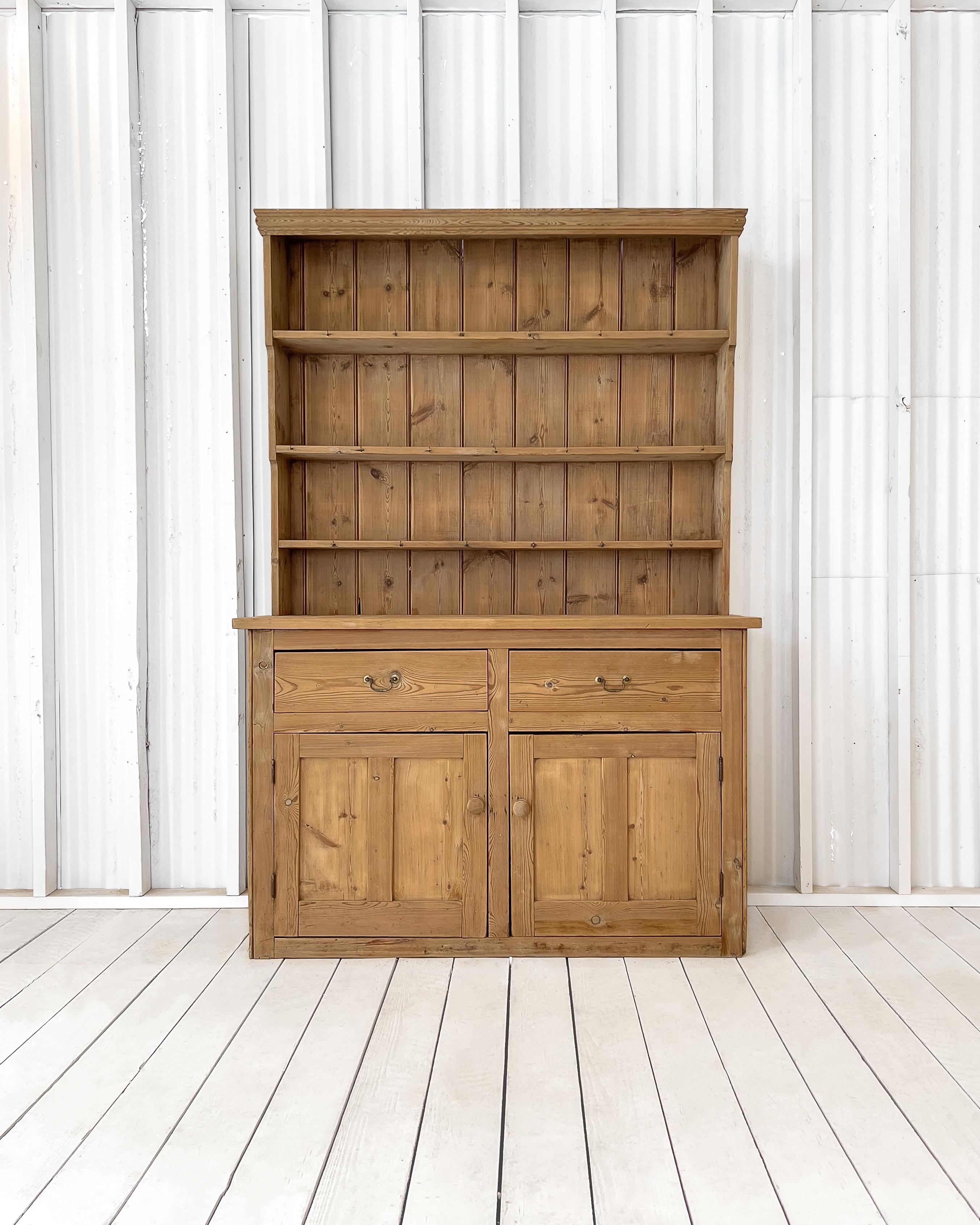 High Victorian 19th Century Pine Welsh Dresser