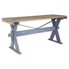 Used 19th Century Pine X-Frame Painted Work Table