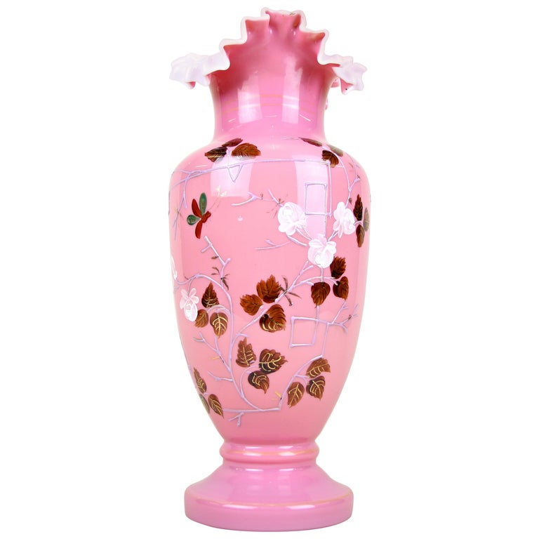 19th Century Pink Glass Vase with Enamel Paintings, Austria, circa 1890 For  Sale at 1stDibs | vintage pink vases, antique pink vase, pink vases for sale