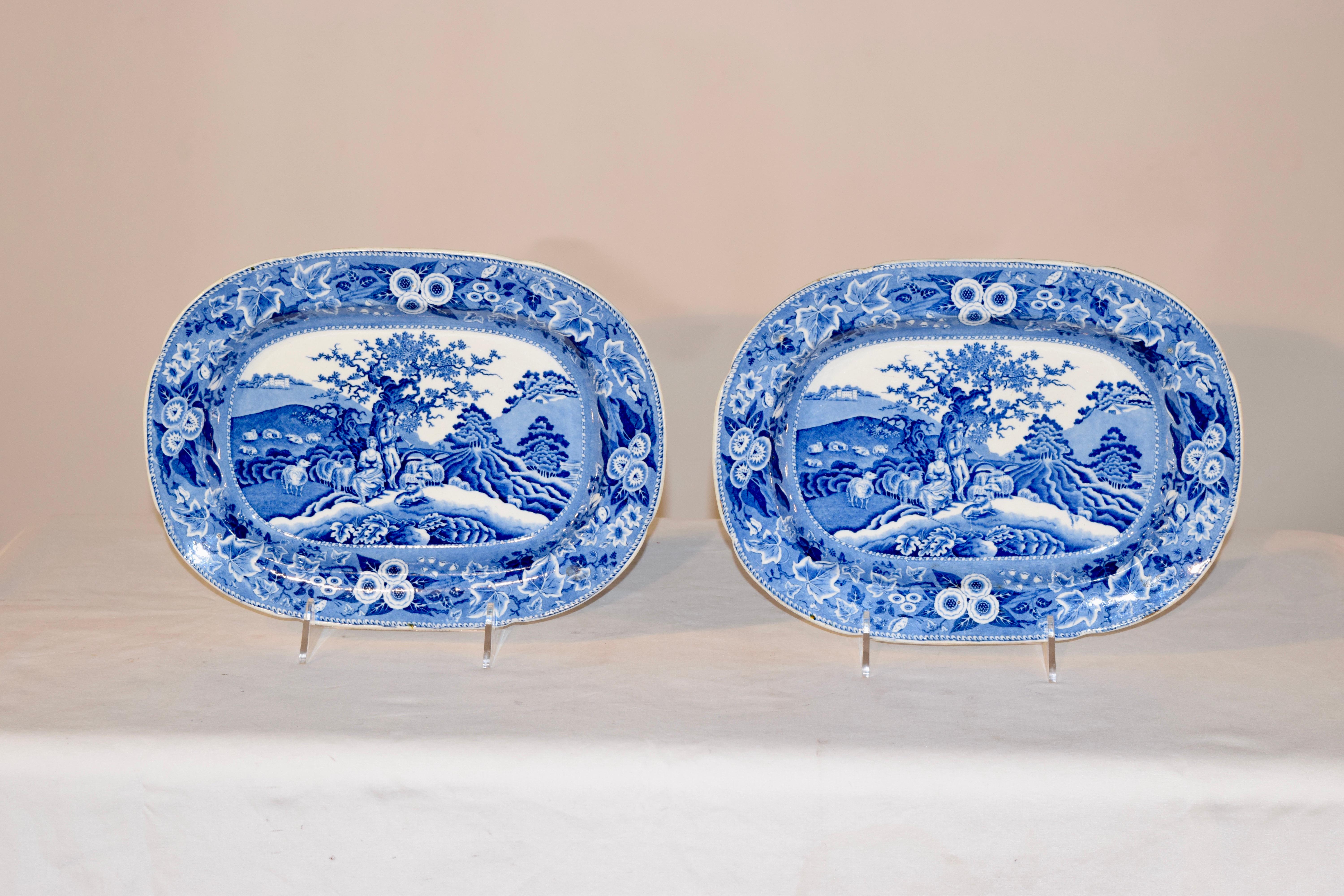 plateaux du 19e siècle à motif 