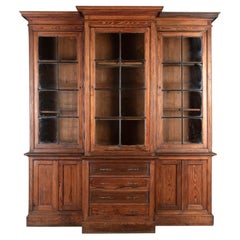19th Century Pitch Pine Breakfront Vitrine