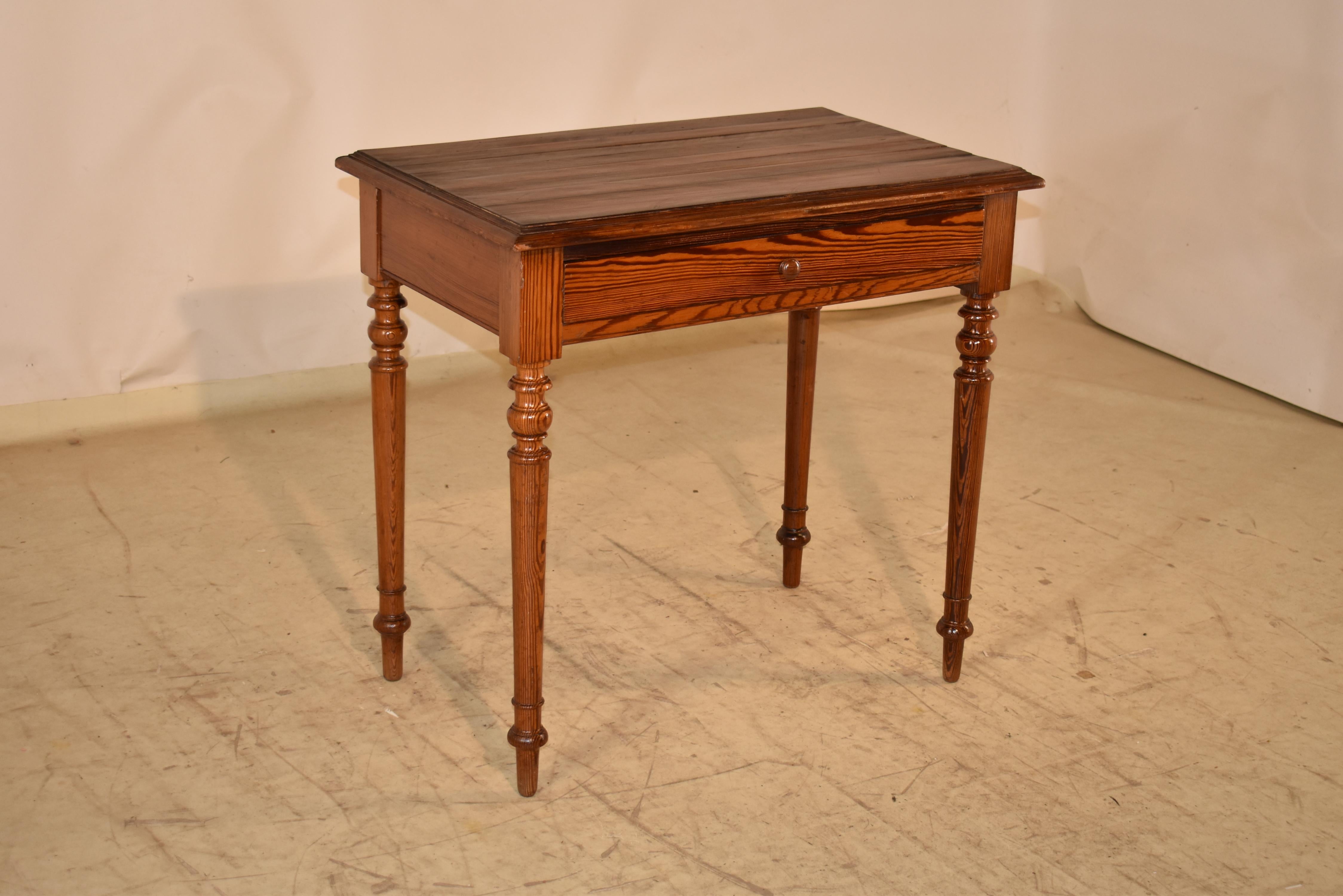 Louis Philippe 19th Century Pitch Pine Side Table from France For Sale