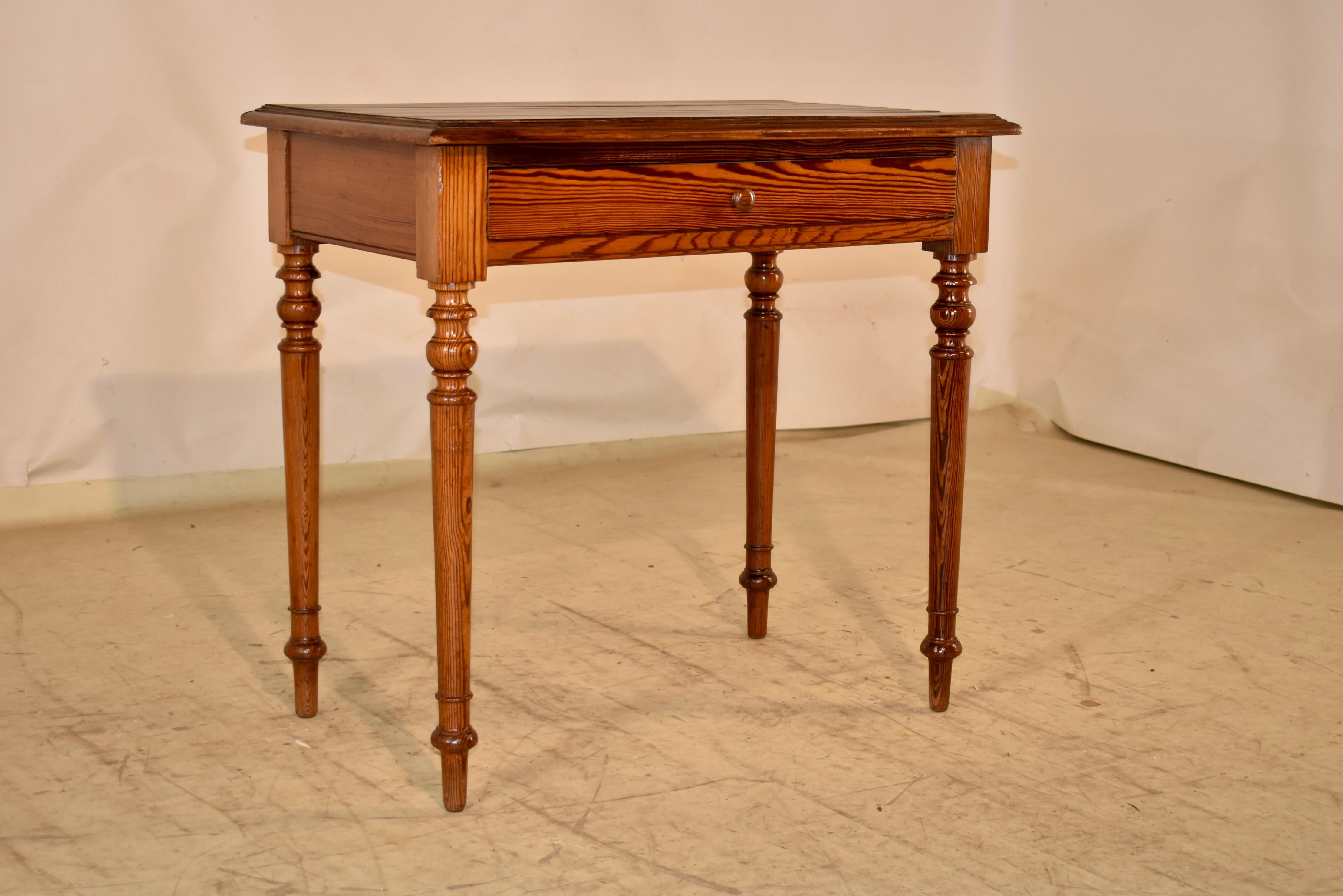 French 19th Century Pitch Pine Side Table from France For Sale