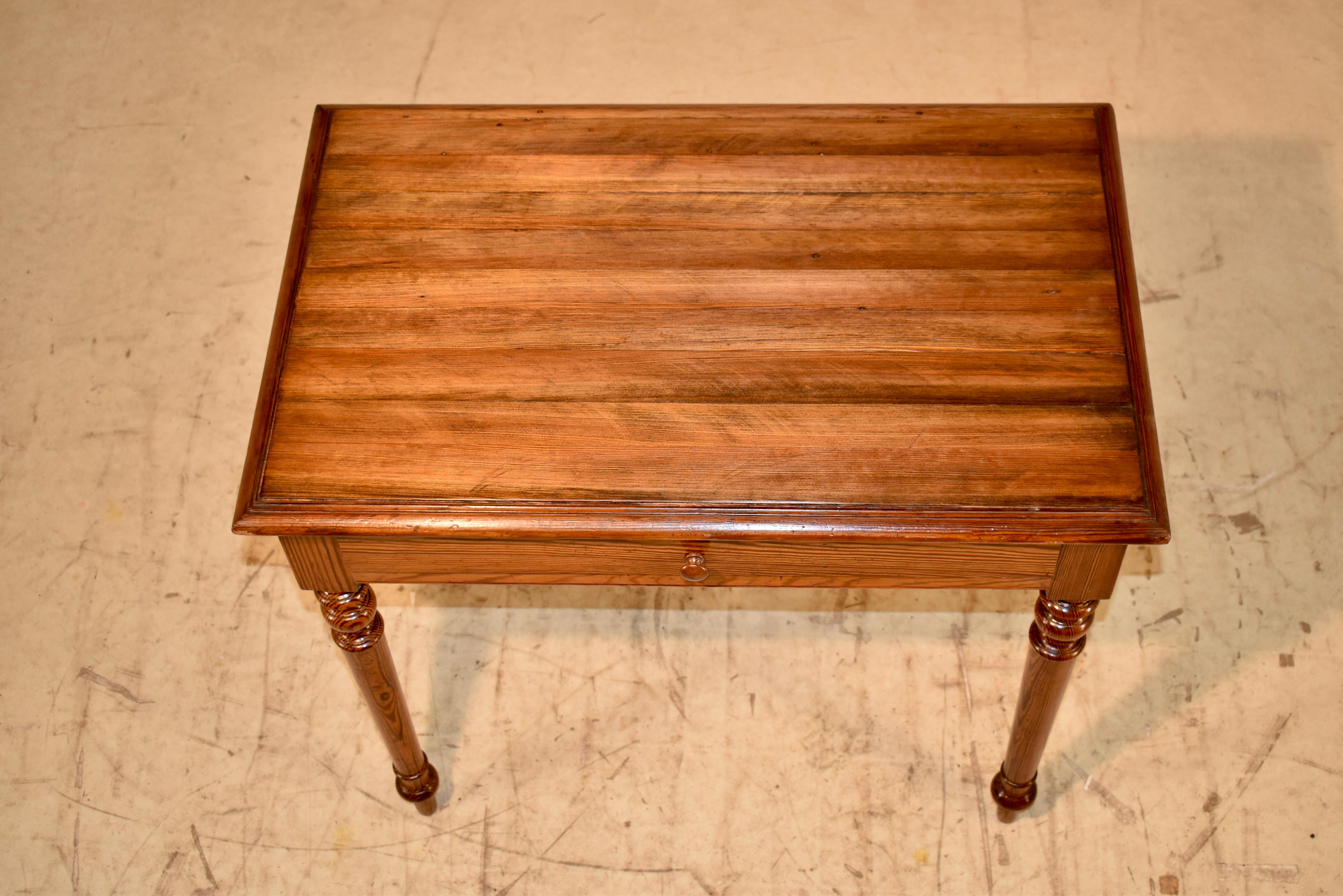 19th Century Pitch Pine Side Table from France For Sale 1