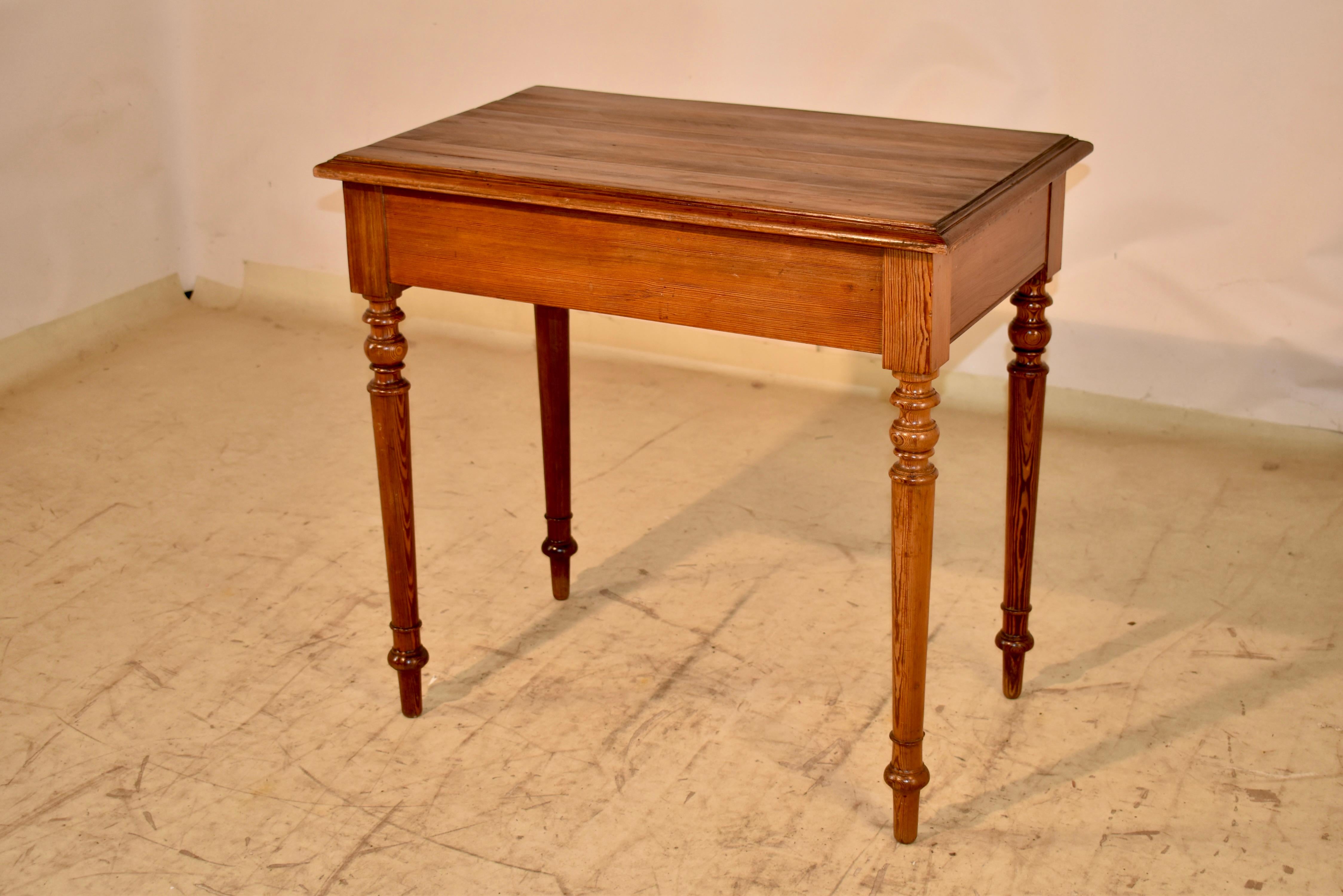 19th Century Pitch Pine Side Table from France For Sale 2