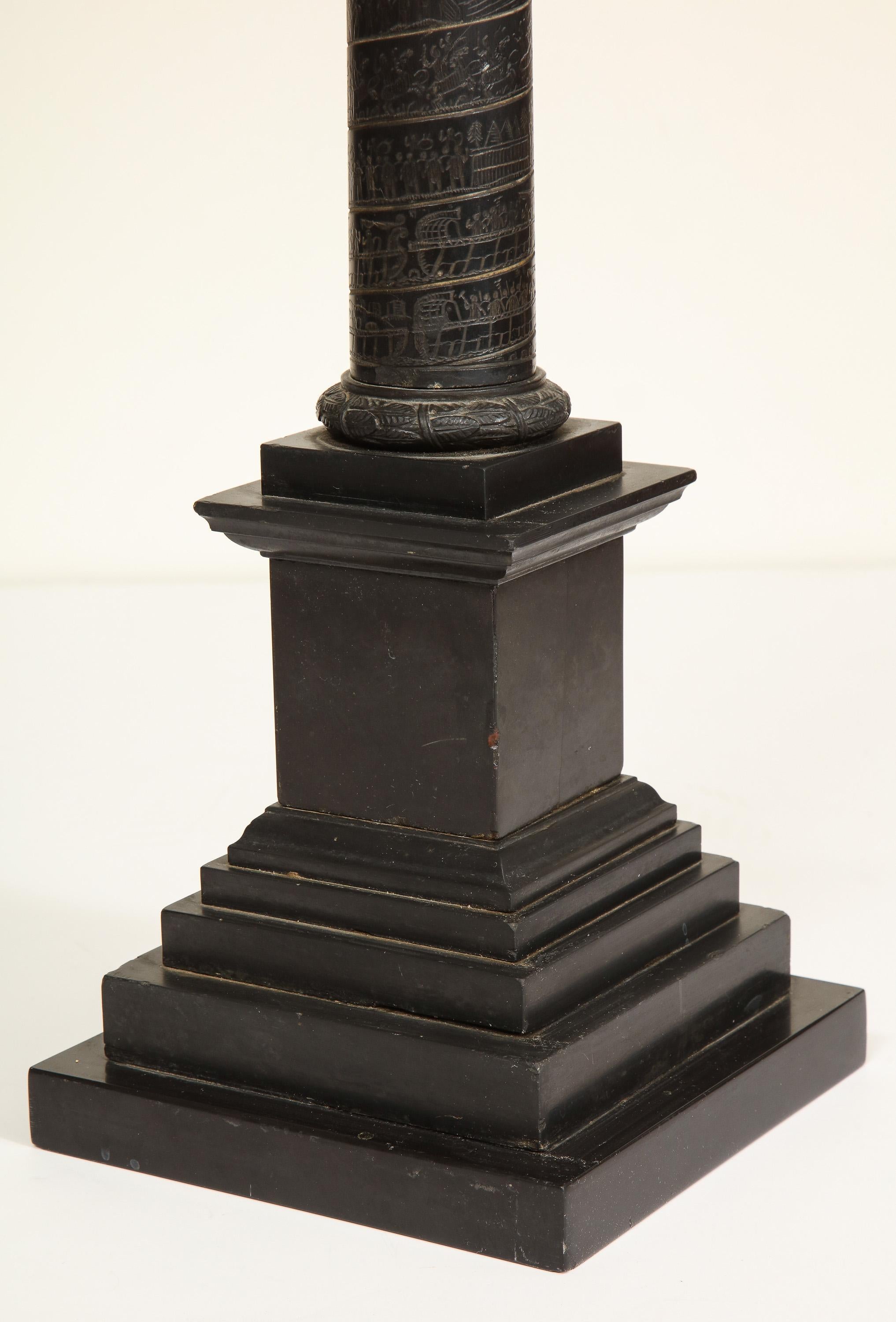 19th Century Place Vendome Column in Belgian Black Marble For Sale 5
