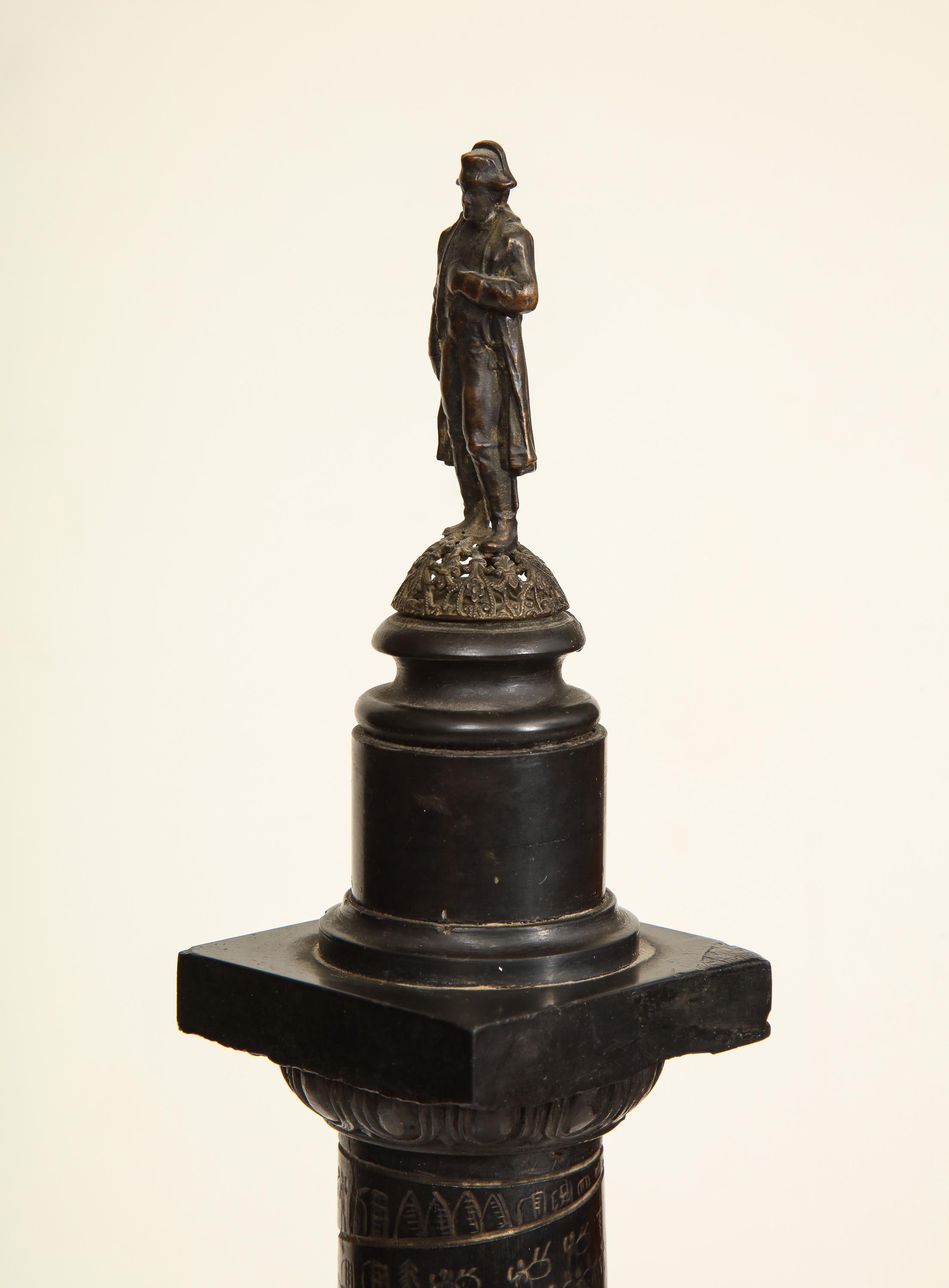 19th Century Place Vendome Column in Belgian Black Marble For Sale 10