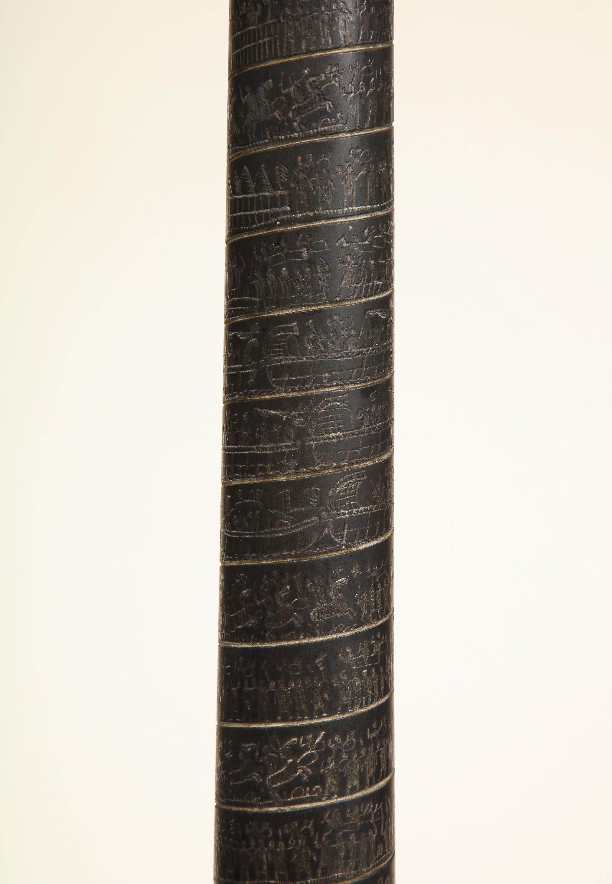 19th Century Place Vendome Column in Belgian Black Marble In Good Condition For Sale In New York, NY