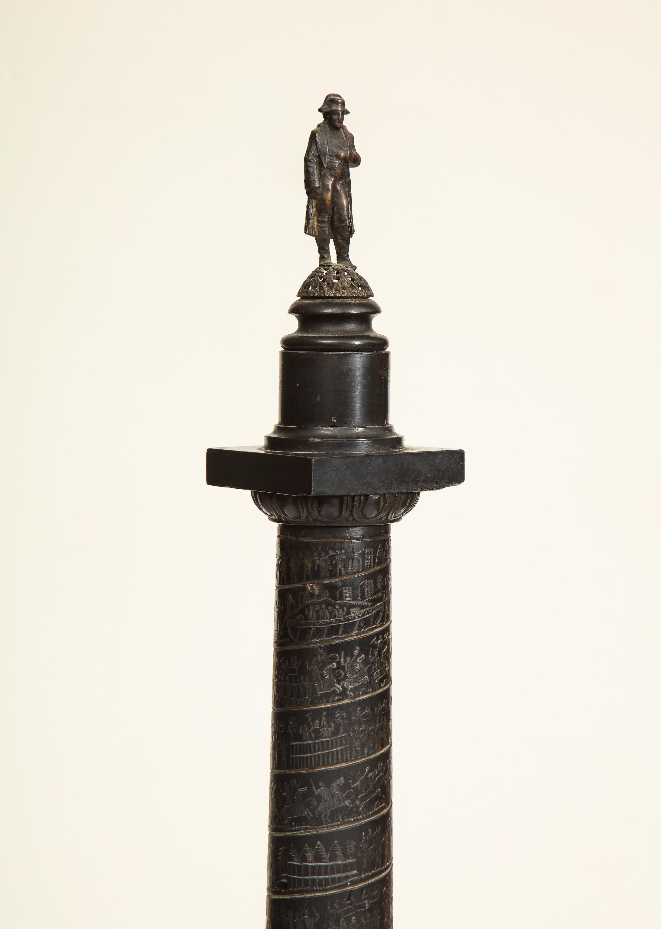19th Century Place Vendome Column in Belgian Black Marble For Sale 2