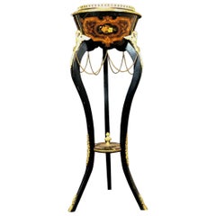 19th Century Planter in Marquetry Round Napoleon III