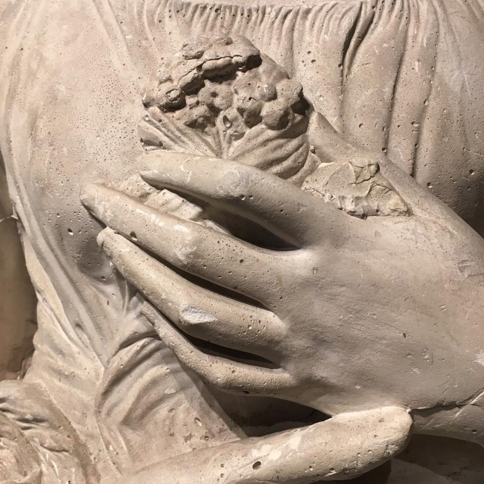 19th Century Plaster Bust after Verrocchio's 'Dama Col Mazzolino' For Sale 1