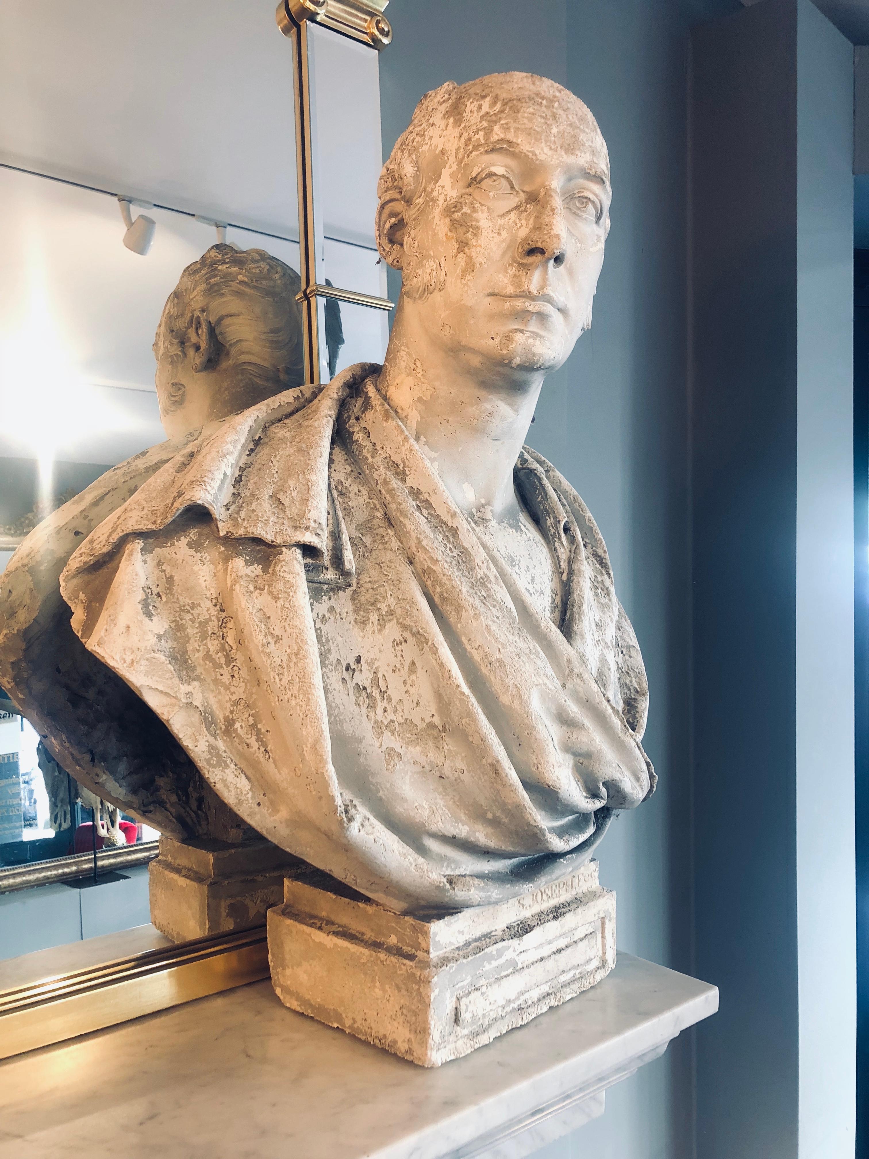 19th Century Plaster Bust In Good Condition In London, GB