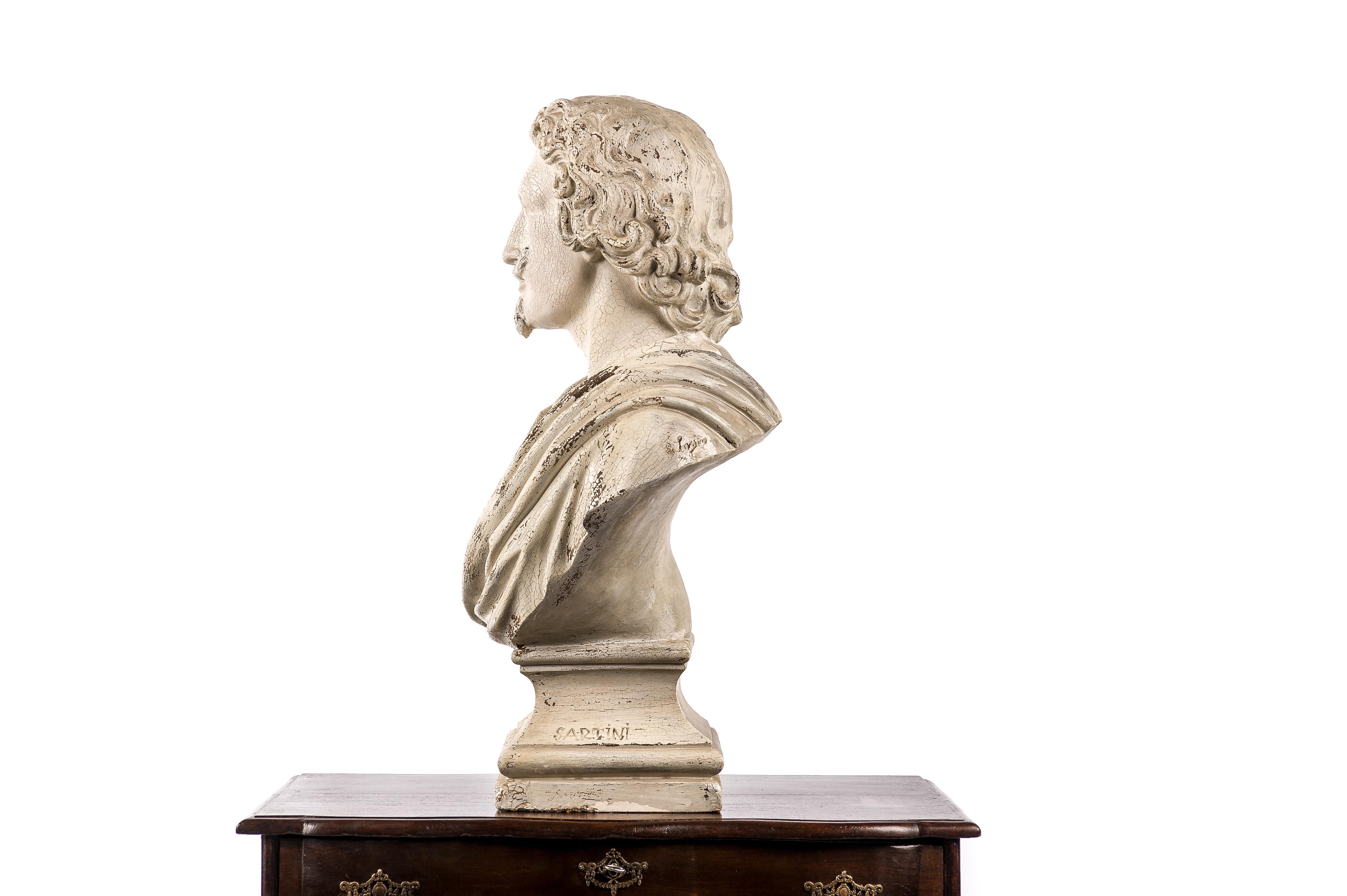 19th-Century Plaster Bust of the Flemish Baroque Painter Anthony Van Dyck 1