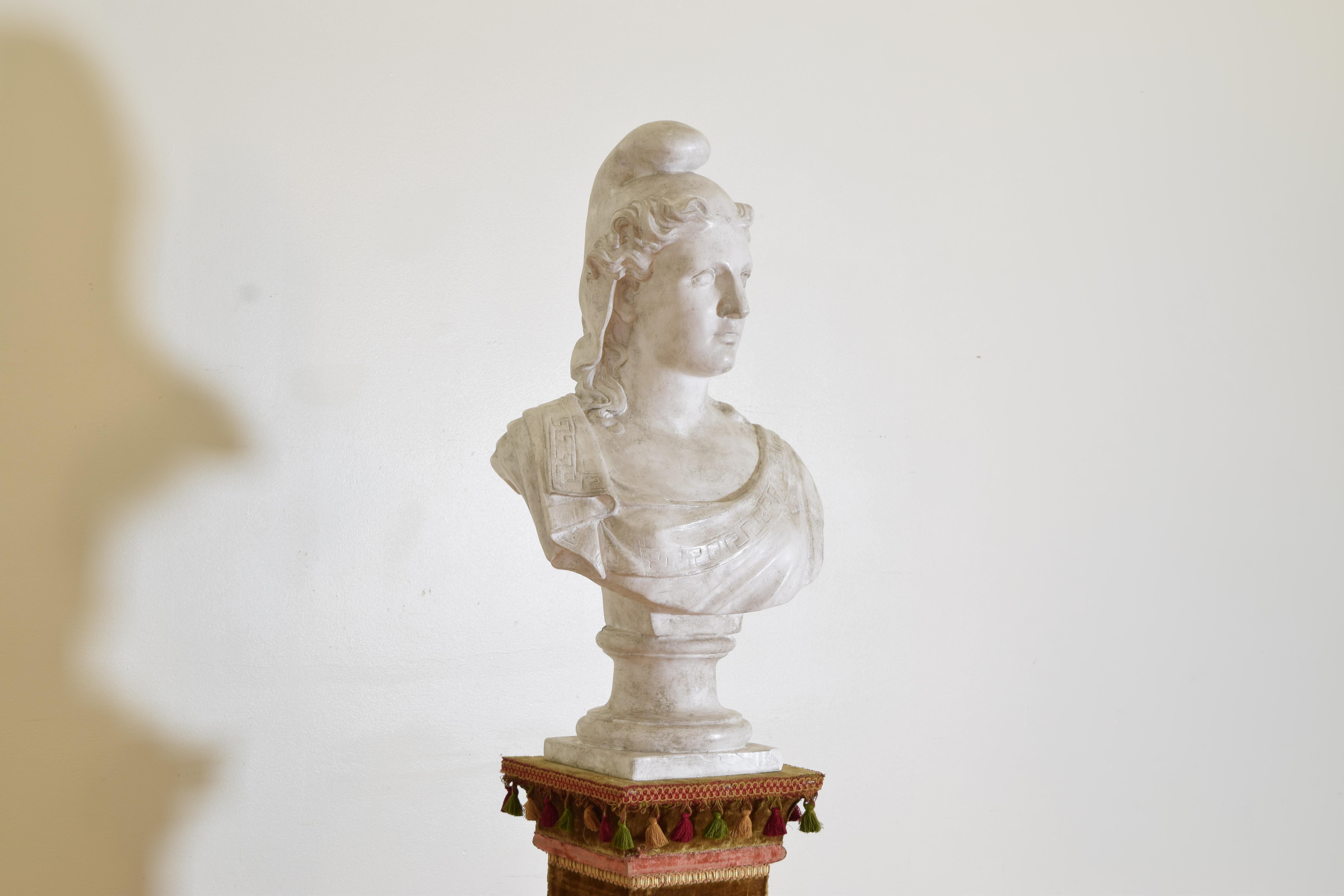 Hand-Carved Plaster Bust of Marianne For Sale