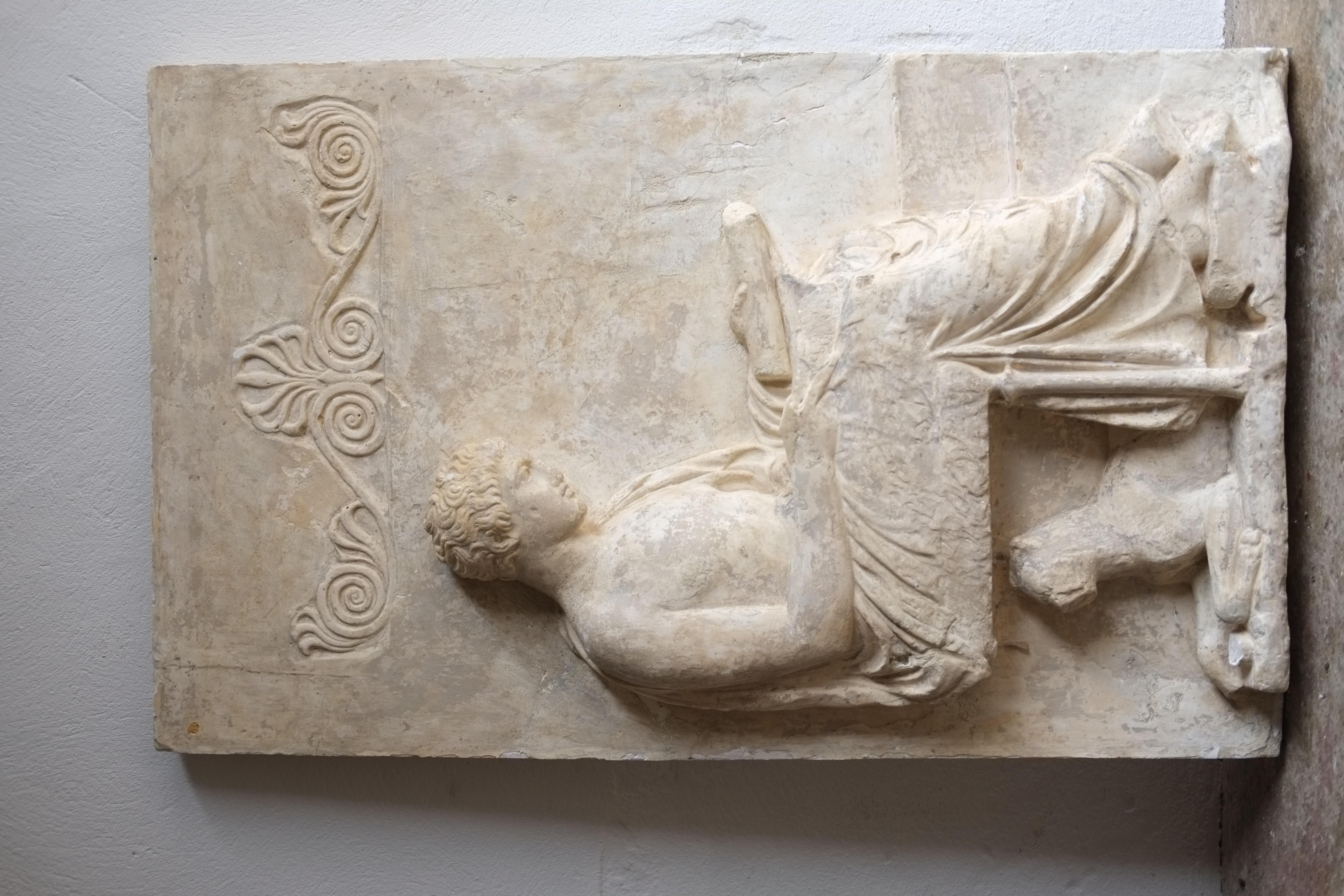 19th Century 19th-Century Plaster Casting From The Grottaferrata Marble Grave Stele