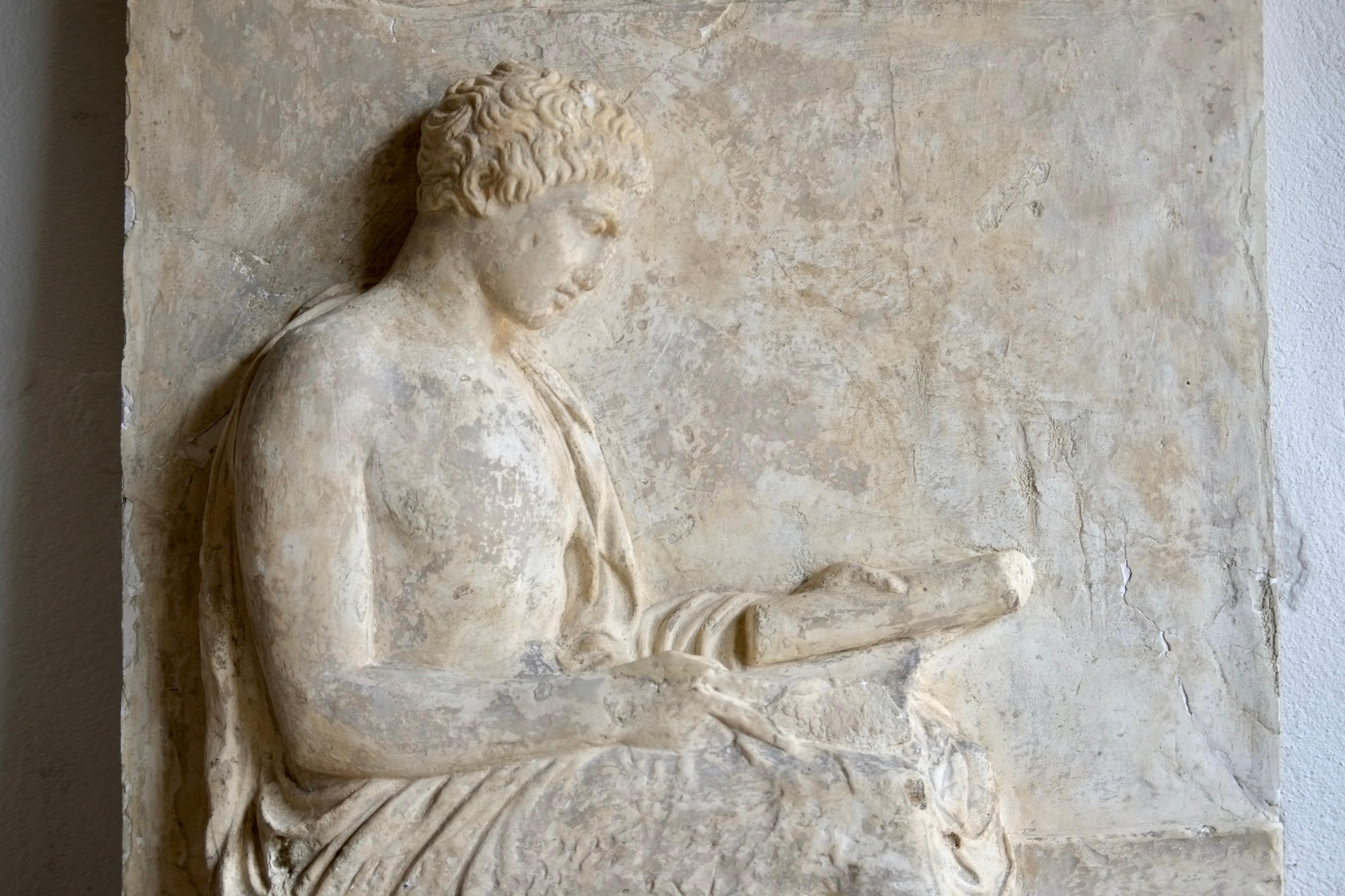 19th-Century Plaster Casting From The Grottaferrata Marble Grave Stele 2