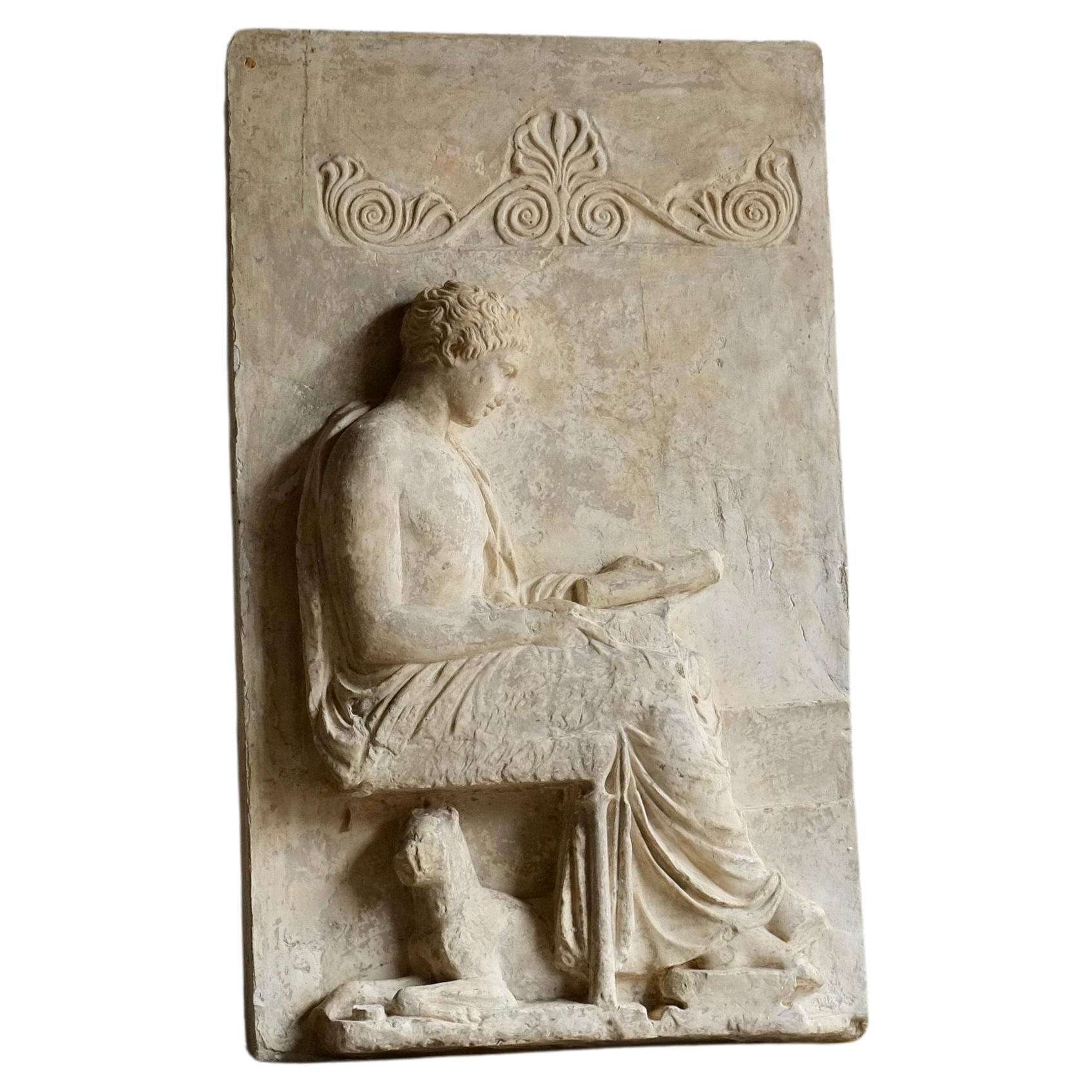 19th-Century Plaster Casting From The Grottaferrata Marble Grave Stele