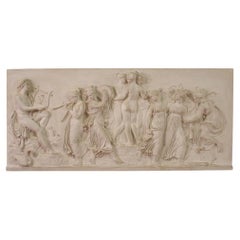 sculpture en haut-relief mythologique italienne en plâtre du 19e siècle, 1880