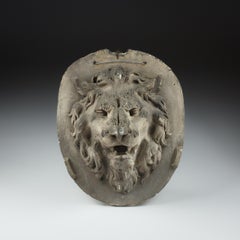 Máscara de león de escayola del siglo XIX