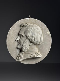 19th-century plaster plaque / medallion