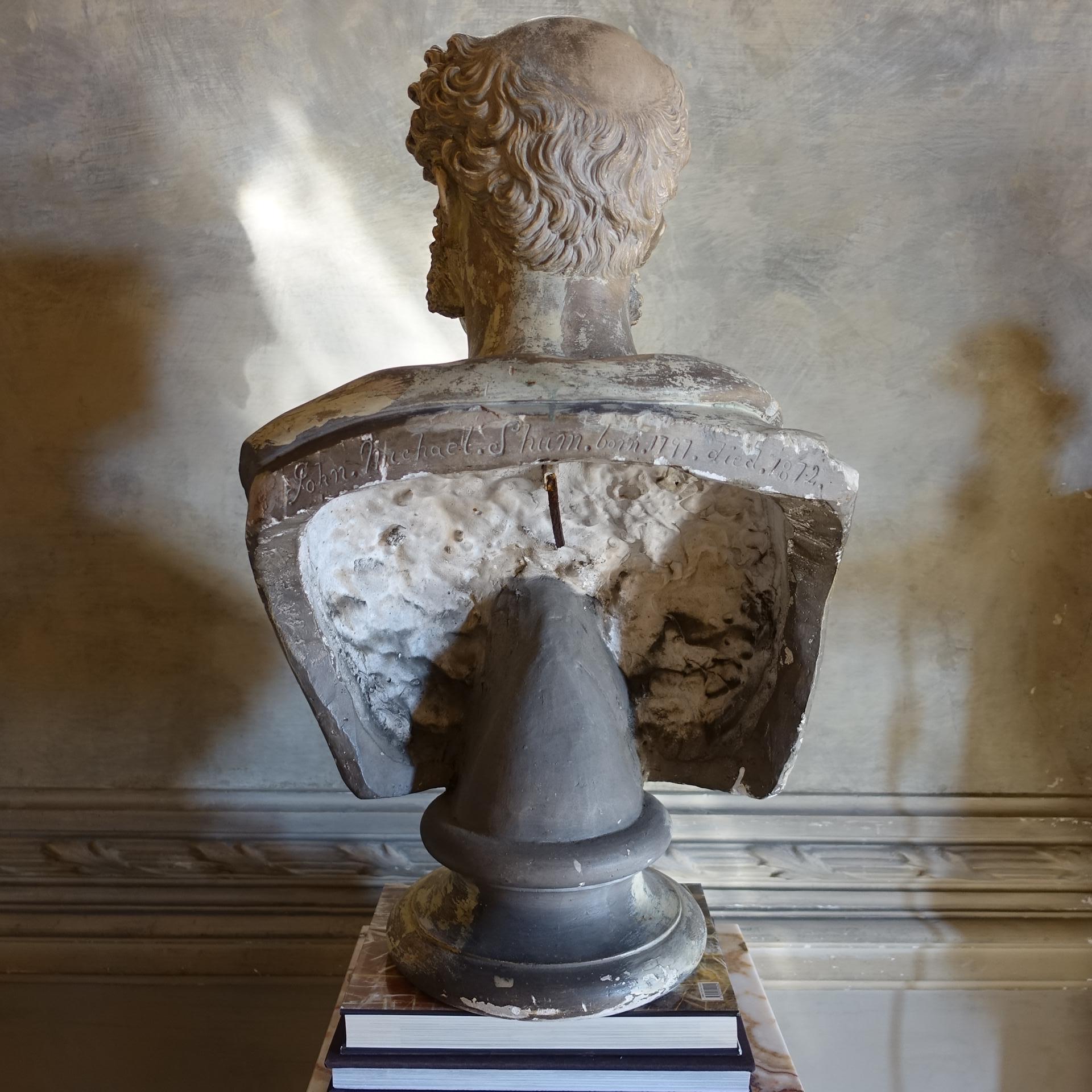 19th Century Plaster Sculpture Bust of John Michael Shum For Sale 1