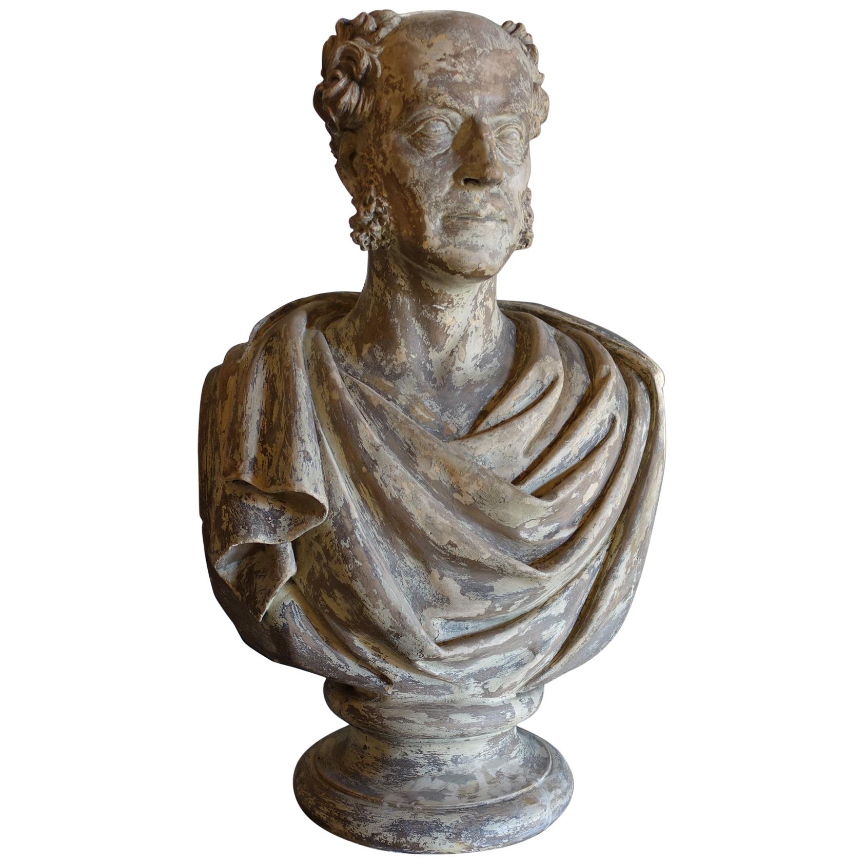 19th Century Plaster Sculpture Bust of John Michael Shum For Sale