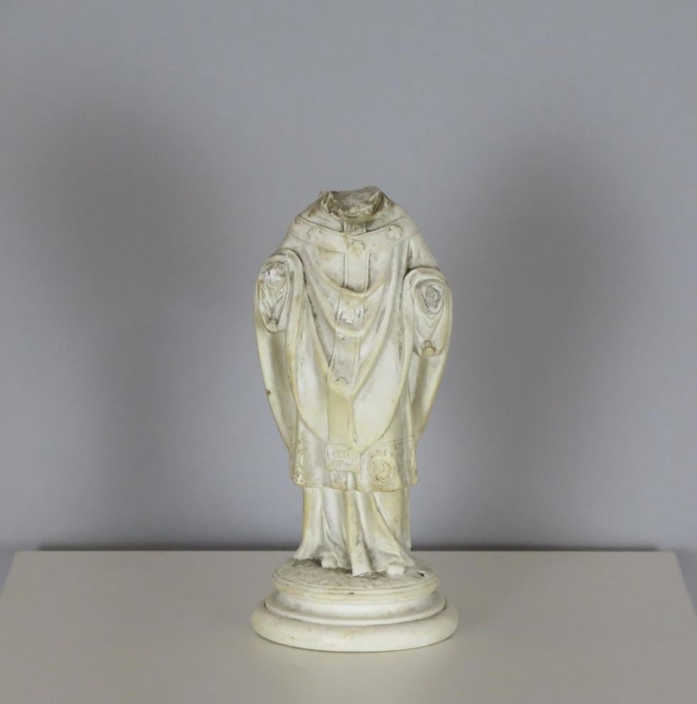 French 19th Century Plaster Statue of a Saint, France For Sale