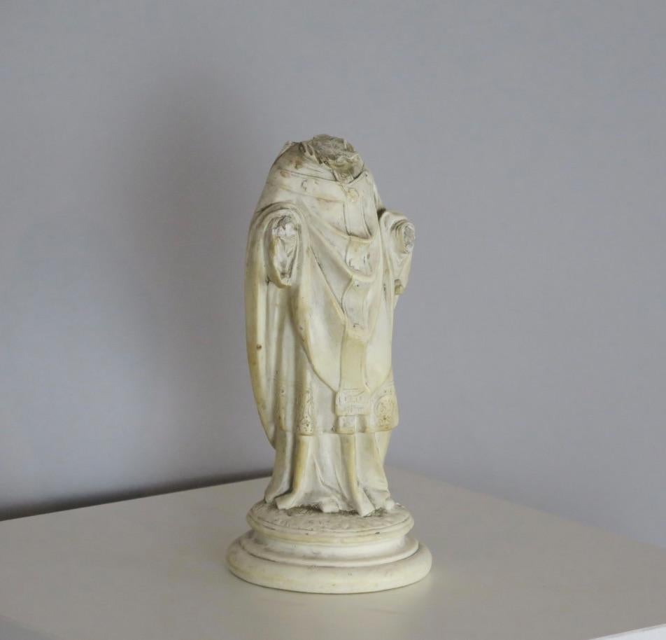 19th Century Plaster Statue of a Saint, France In Distressed Condition For Sale In Pittsburgh, PA