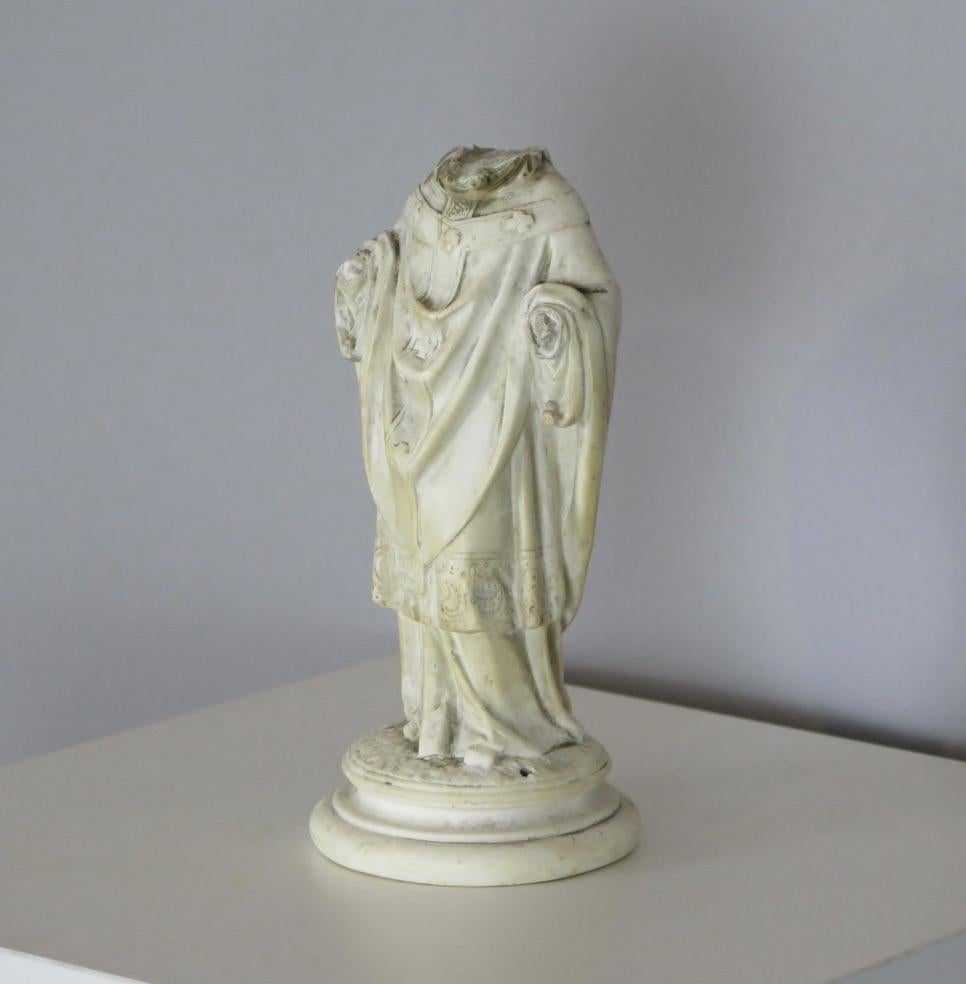19th Century Plaster Statue of a Saint, France For Sale 1