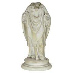 Gipsstatue eines Heiligen aus dem 19. Jahrhundert, Frankreich