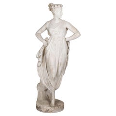 19th Century Plaster Statue "The Dancer" After Canova