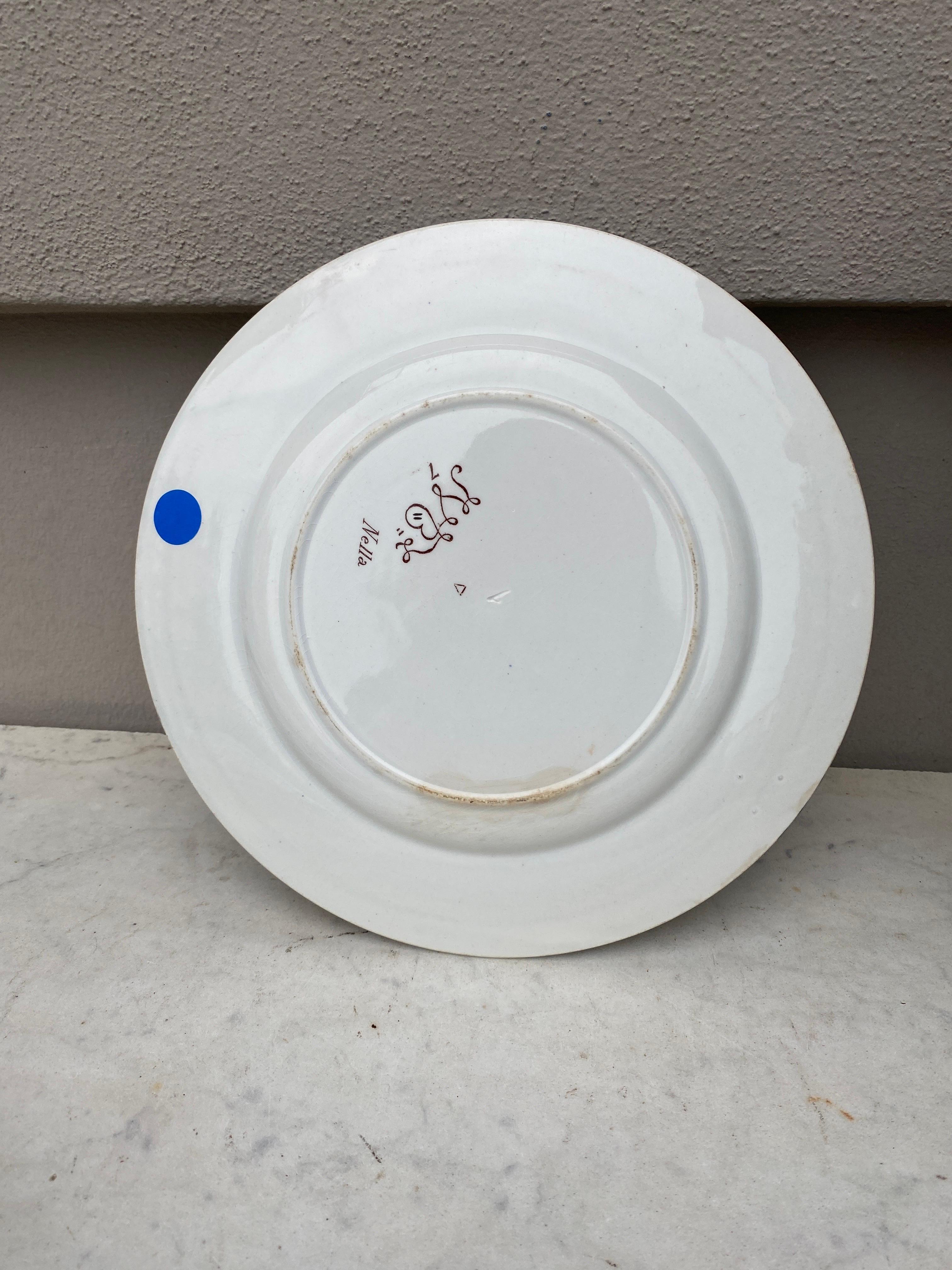 Assiette du 19ème siècle Vieillard Bordeaux Service Nella Bon état - En vente à Austin, TX