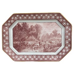 Vintage 19th Century Faience Cows Platter Hippolyte Boulenger Choisy Le Roi