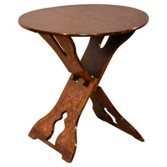 Antique 19th Century Pokerwork Carriage Table