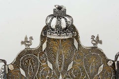 19th Century Polish Silver and Silver Filigree Hanukkah Lamp Menorah