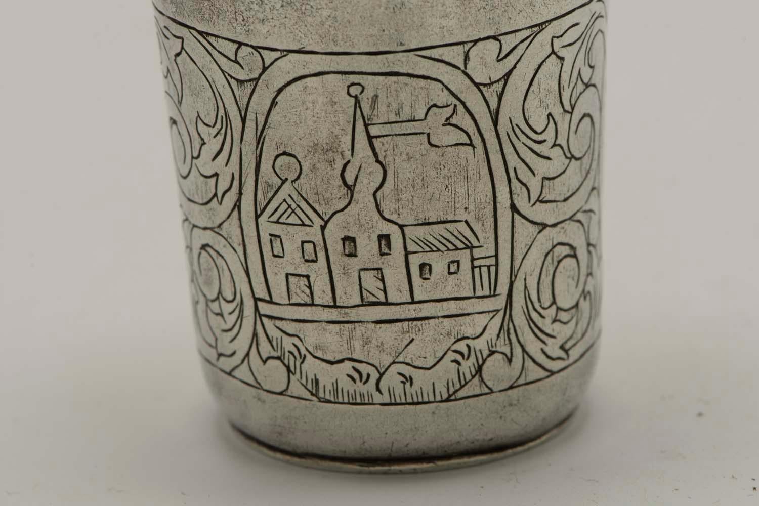 Polnische Kiddush-Tasse aus Silber des 19. Jahrhunderts im Angebot 1