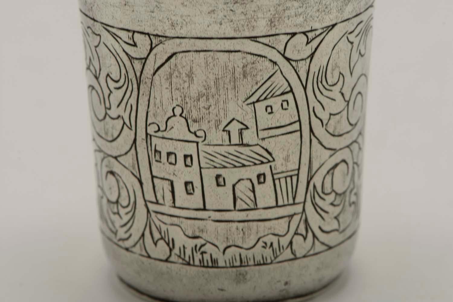 19th Century Polish Silver Kiddush Cup For Sale 3