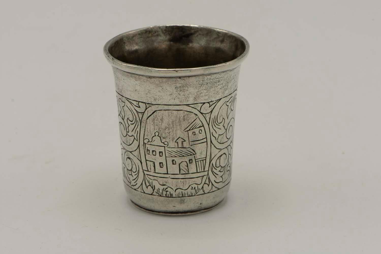 Polnische Kiddush-Tasse aus Silber des 19. Jahrhunderts im Angebot 3