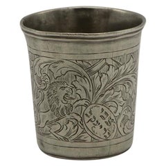 19th Century Polish Silver Kiddush Cup