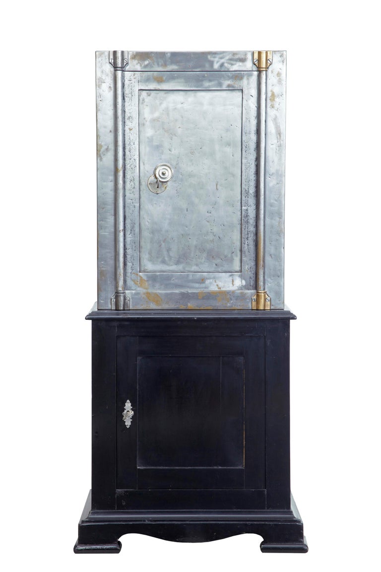 19th Century Polished Steel Safe on Stand For Sale at 1stDibs