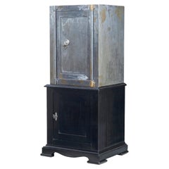 19th Century Polished Steel Safe on Stand