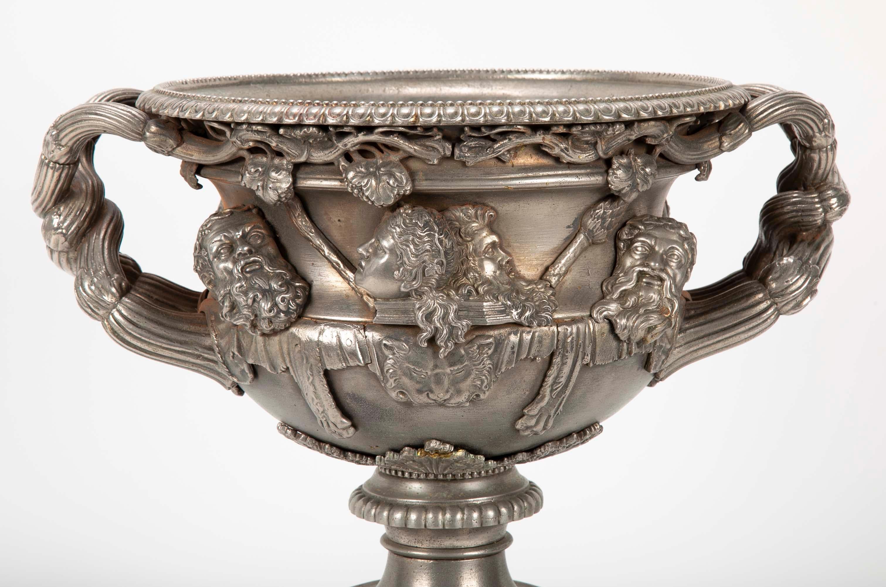 19th Century English Polished Steel Warwick Vase For Sale 7