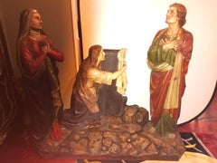 19th Century Polychrome and Paint Decorated Life Sized Crucifixion of Christ